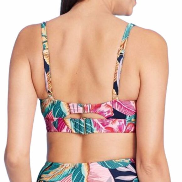 Kona Sol Floral Tie Front Bikini Top Size Size S NWT - Picture 2 of 10